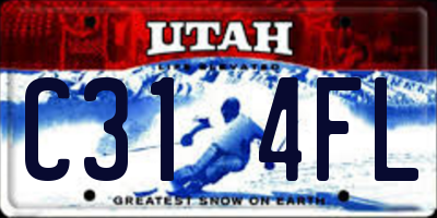 UT license plate C314FL