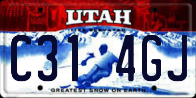 UT license plate C314GJ