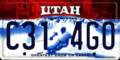 UT license plate C314GO