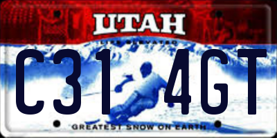UT license plate C314GT