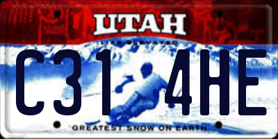 UT license plate C314HE