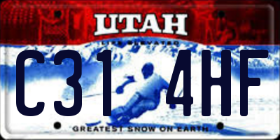 UT license plate C314HF