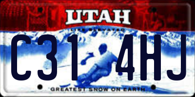 UT license plate C314HJ