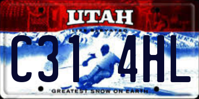 UT license plate C314HL
