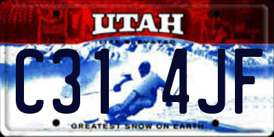 UT license plate C314JF