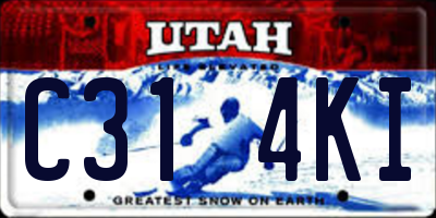 UT license plate C314KI