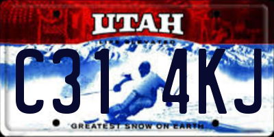 UT license plate C314KJ