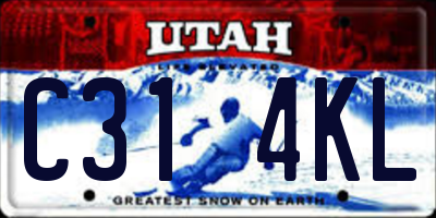 UT license plate C314KL