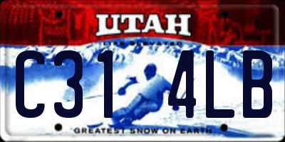 UT license plate C314LB