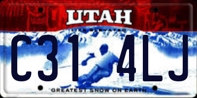 UT license plate C314LJ