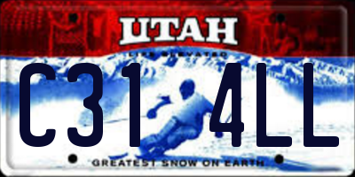 UT license plate C314LL