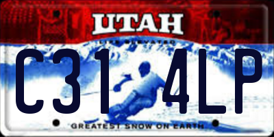 UT license plate C314LP