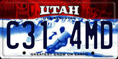 UT license plate C314MD