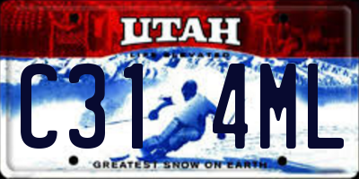 UT license plate C314ML