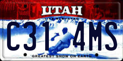 UT license plate C314MS