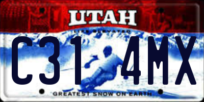UT license plate C314MX