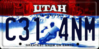 UT license plate C314NM