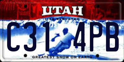 UT license plate C314PB