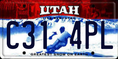 UT license plate C314PL