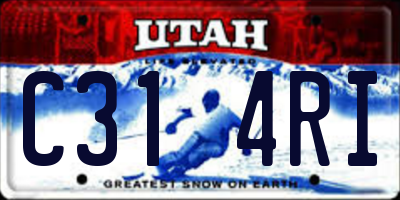 UT license plate C314RI