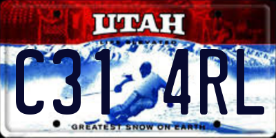 UT license plate C314RL