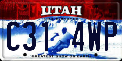 UT license plate C314WP