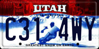 UT license plate C314WY
