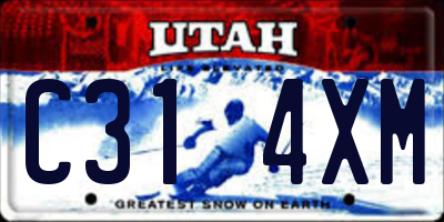 UT license plate C314XM