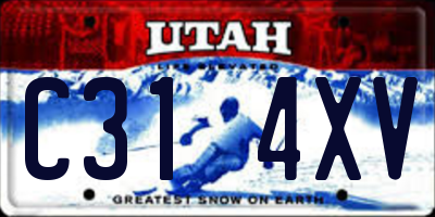 UT license plate C314XV