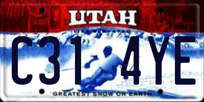 UT license plate C314YE