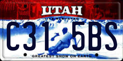 UT license plate C315BS