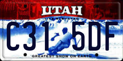 UT license plate C315DF