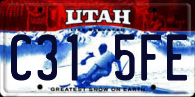 UT license plate C315FE