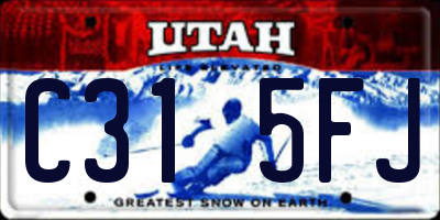 UT license plate C315FJ