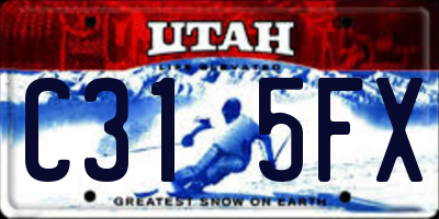 UT license plate C315FX