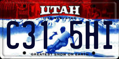 UT license plate C315HI