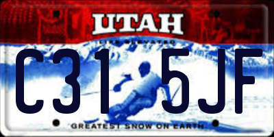 UT license plate C315JF