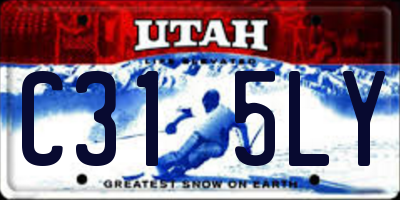 UT license plate C315LY