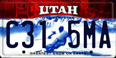 UT license plate C315MA