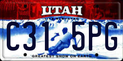UT license plate C315PG