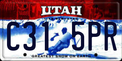 UT license plate C315PR