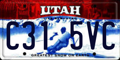 UT license plate C315VC