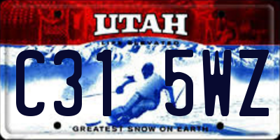 UT license plate C315WZ