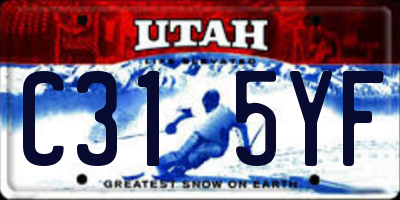 UT license plate C315YF
