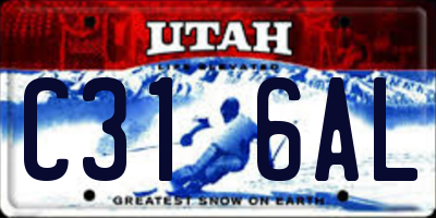 UT license plate C316AL