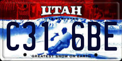 UT license plate C316BE