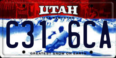 UT license plate C316CA