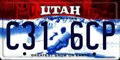 UT license plate C316CP