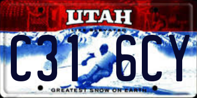 UT license plate C316CY