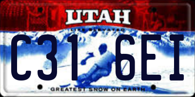 UT license plate C316EI